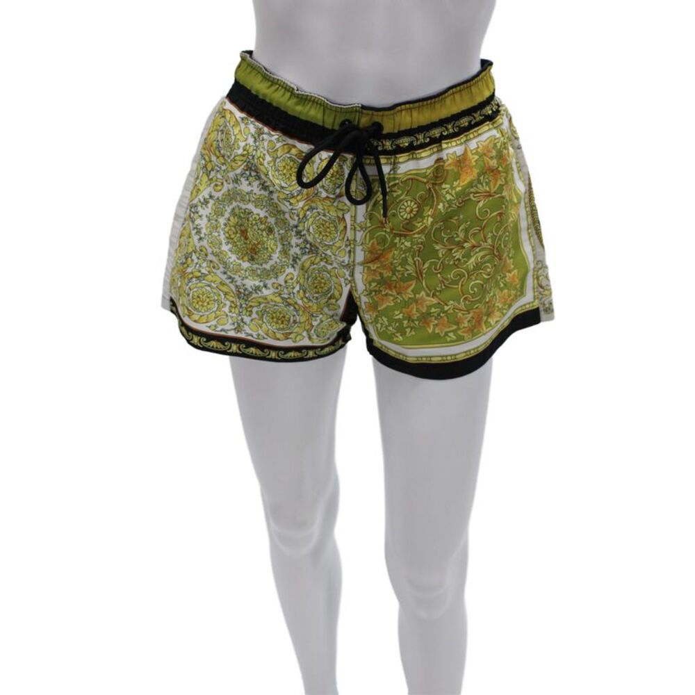 Versace Mens Designer Black Graphic Drawstring Polyester Shorts Size 38